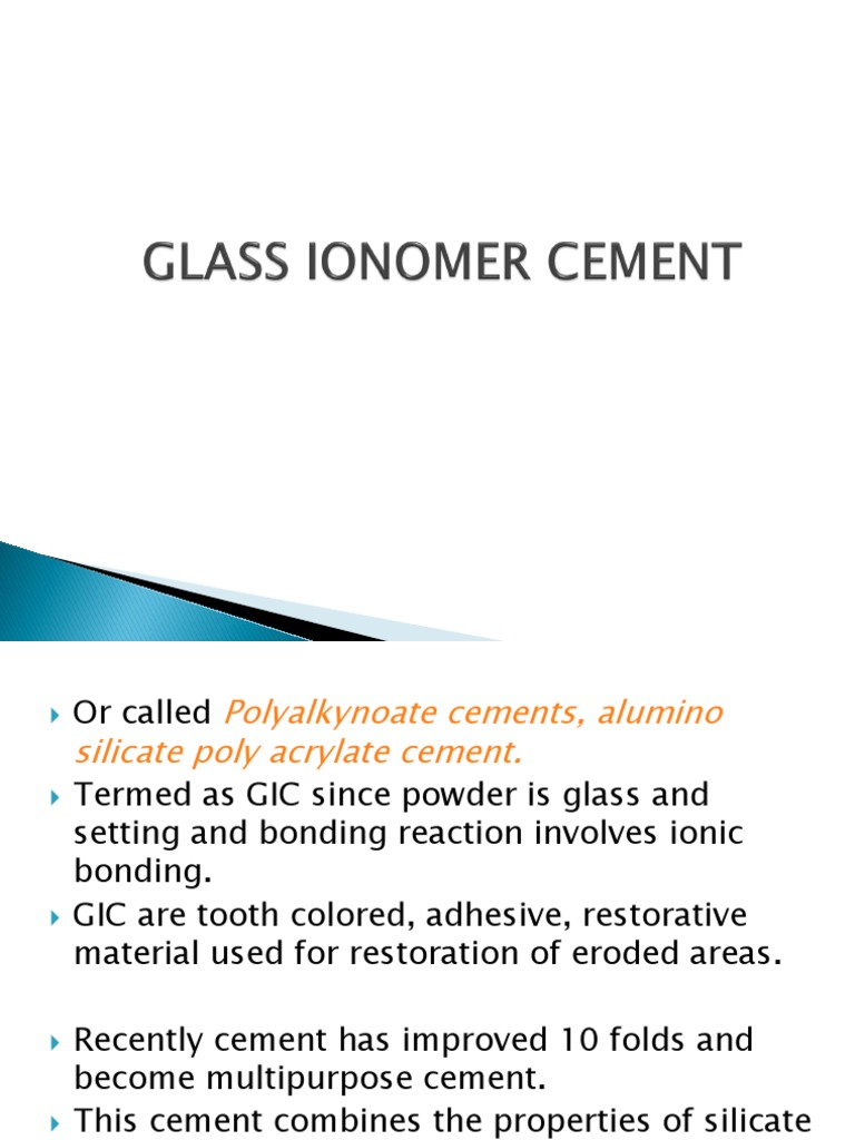 Glass ionomer cement indications discount
