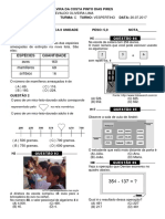 Avaliação de Matemática II Unidade 4º Ano C