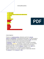 Lista de Posibles Productos para Exportar