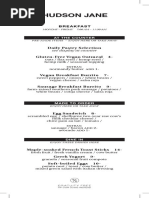 Hudson Jane Menu