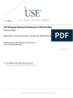 AMITAV - The Emerging Regional Architecture of World Politics (Review Regions and Powers)