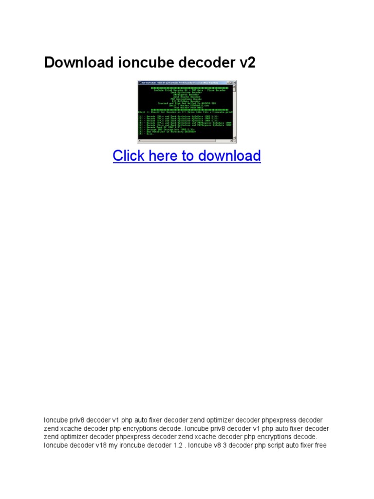 How To Decode Php Files That Encoded By Zend Encoder