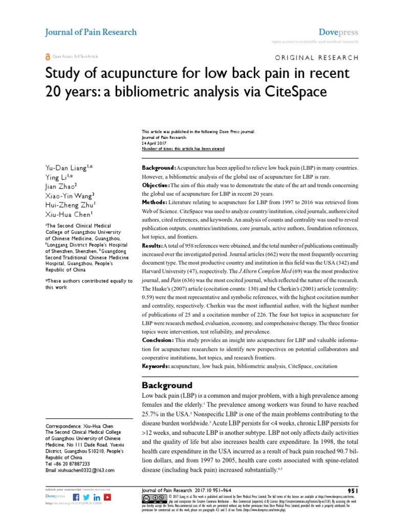 Acupuncture for Low Back Pain: Trends Analysis | PDF | Acupuncture ...