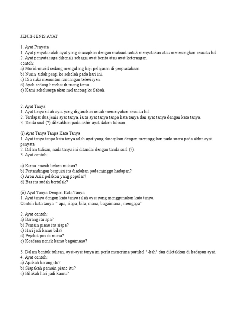 Jenis Jenis Ayat