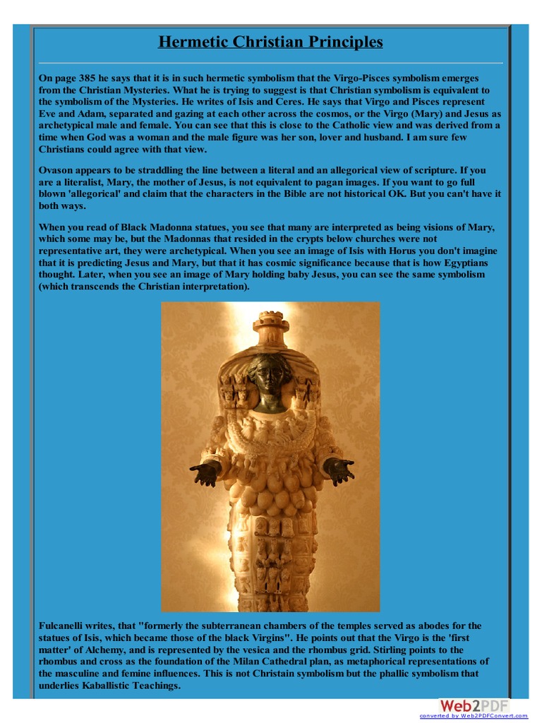 Hermetic Christianity PDF Isis Mary, Mother Of Jesus