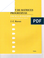 Raven. Cuaderno de Matrices y Protocolo de Respuestas. Escala Avanzada. Serie I y II PDF