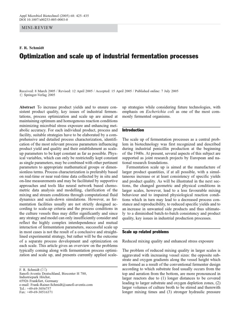 Industrial Fermentation Scale-Up Strategies | PDF | Metabolism | Plasmid