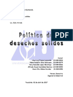 Analisis Politica de Desechos Solidos