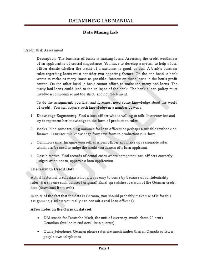 Data Mining Lab Manual PDF Statistical Classification Statistics