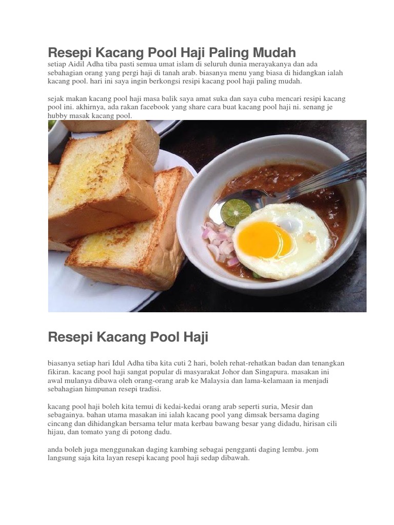 Resepi Kacang Pool Haji Paling Mudah Pdf