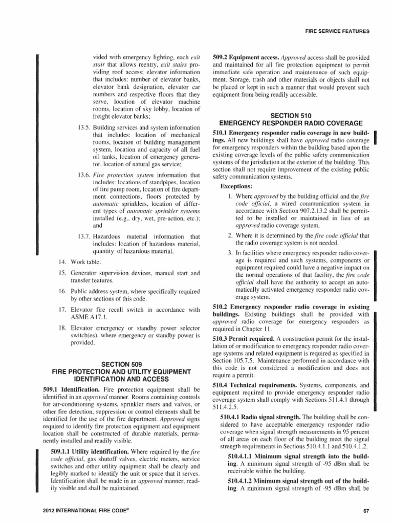 International Fire Code 2012 Section 510 PDF Fire Safety Elevator