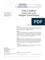 Profile of Childhood Cataract Cases at the Philippine General Hospital