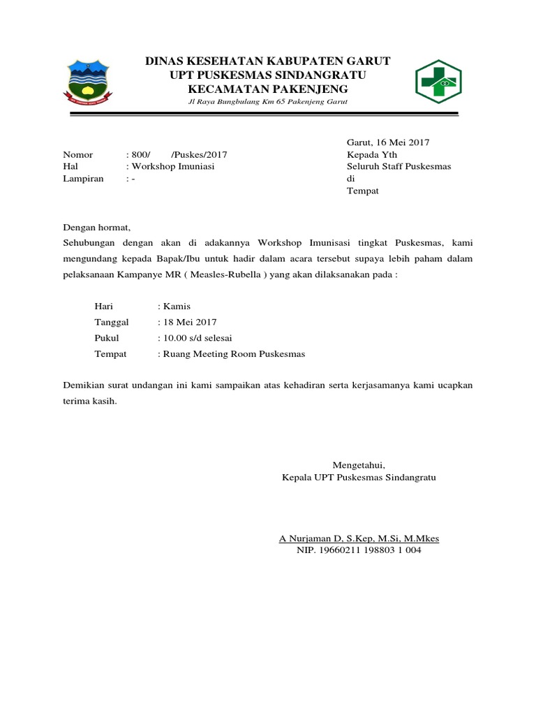 Surat Undangan Workshop Ranti