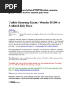 Update Samsung Galaxy Wonder I8150 To Android Jelly Bean