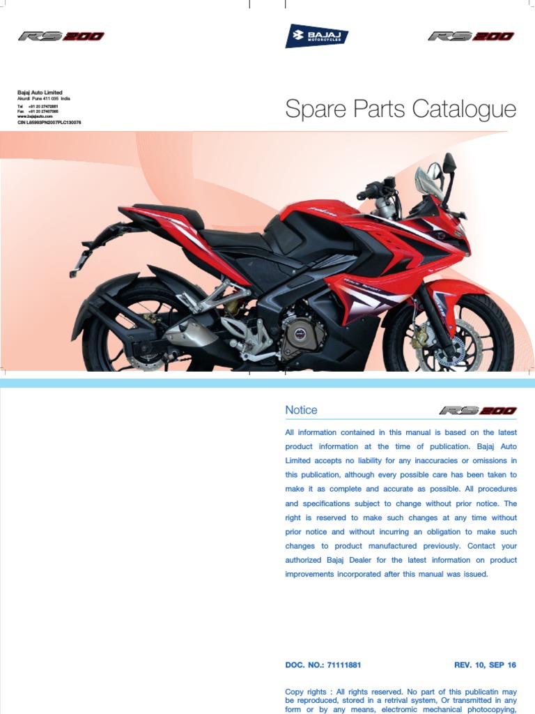 bajaj rs 200 spare parts