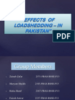 Effects of Load Shedding in Pakistan (Po)