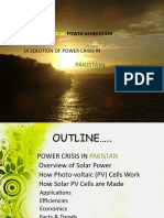 Solar Power Generation(solution of power crises  in pakistan )