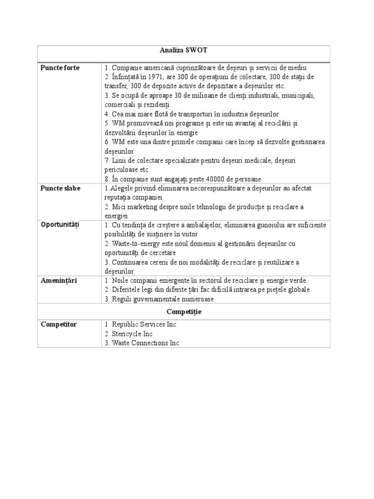 Tabele Puncte Forte-Slabe | PDF
