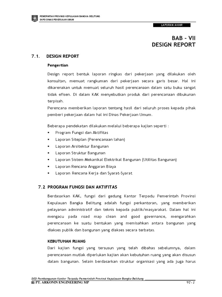 Laporan Desain Kantor Terpadu Pemprov | PDF