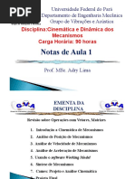 Aula 1- Cinemática Dos Mecanismos