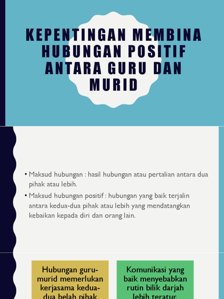 Kepentingan Membina Hubungan Positif Antara Guru Dan Murid Pdf