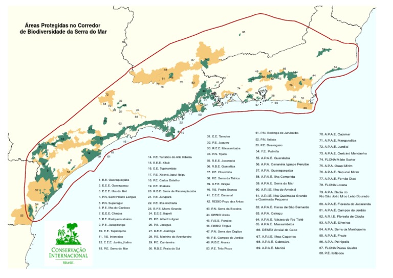 Mapa das Áreas Protegidas da Serra do Mar | PDF