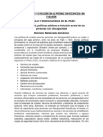 Políticas de Empleo y Su Relación Con Las Personas Con Discapacidad