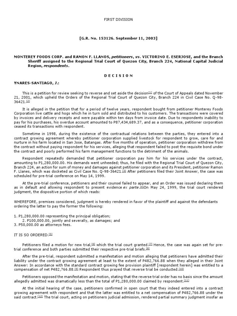 153126 Summary Judgment Lawsuit