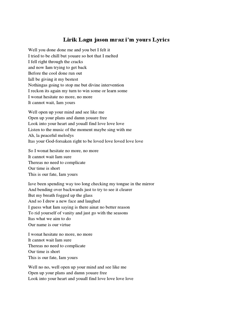 Lirik Lagu Love Yourself Music Industry