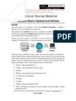 Additional Course Material: Computer Basics, Hardware and Software