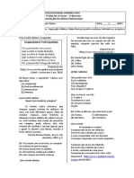 Avaliação de Língua Portuguesa - 5º Ano - 1º Bimestre