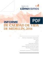 Informe Calidad de Vida de Medellin 2016