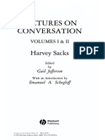 Harvey SacKs Lectures on Conversation Volume 1 SACKS 