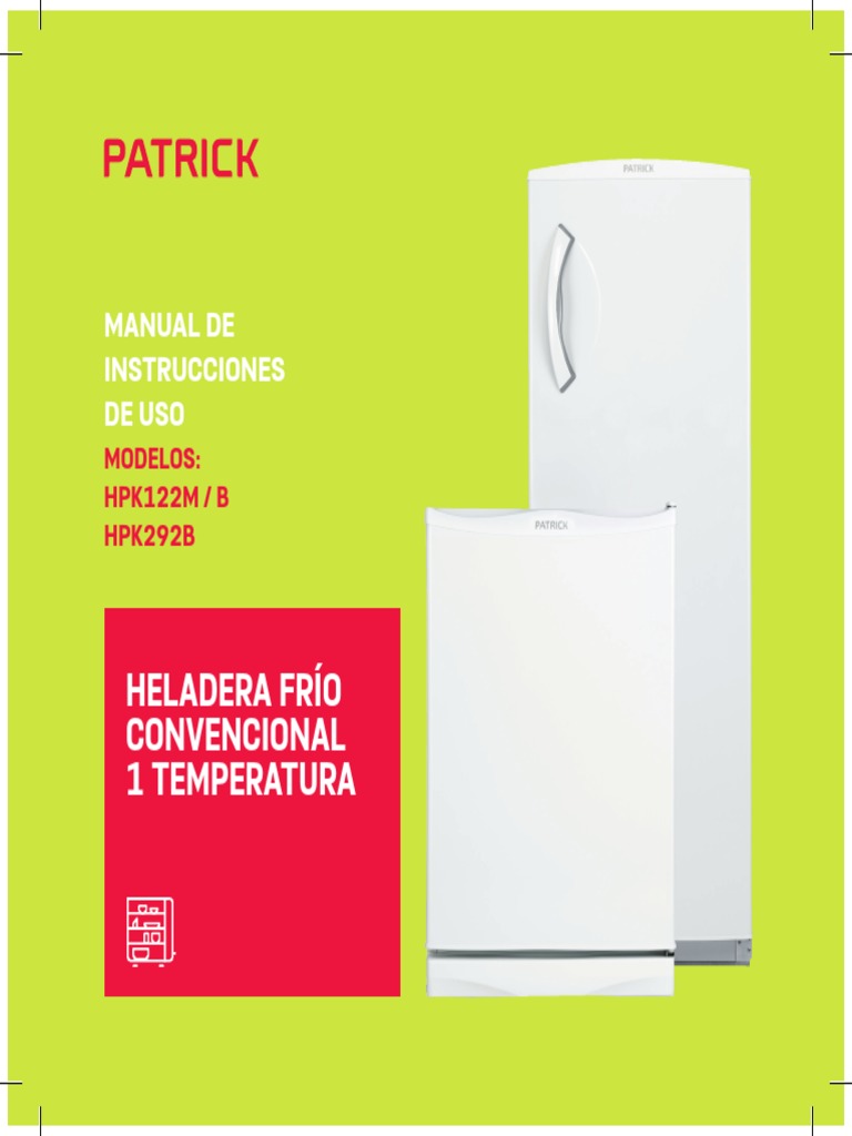 Patrick Heladera Frio Convencional 1 Temp Manual 170216 | Refrigerador