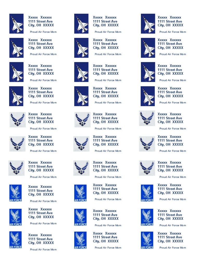 Proud Air Force Mom Address Labels | PDF | United States Air Force ...