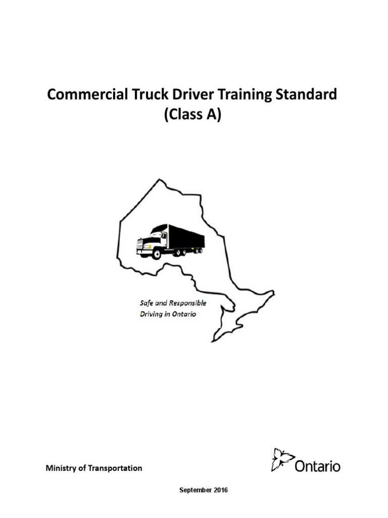 Commercial Truck Driver Training Standard PDF Truck Driver Truck