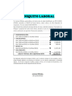 Finiquito Laboral Ejemplo