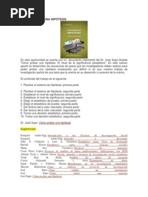 Cómo Probar Una Hipótesis Investigación Social Estadística - 