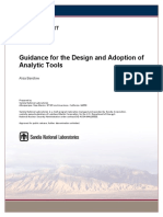 Guidance For The Design and Adoption of Analytic Tools: Sandia Report