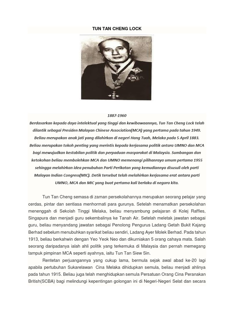 Tun Tan Cheng Lock  PDF