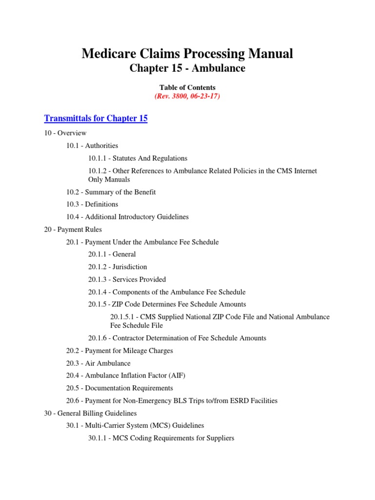 Home Health Medicare Claims Processing Manual