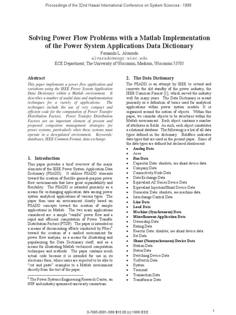 Matlab Data Dictionary - Jan 2000 PDF | PDF | Ac Power | Data Type
