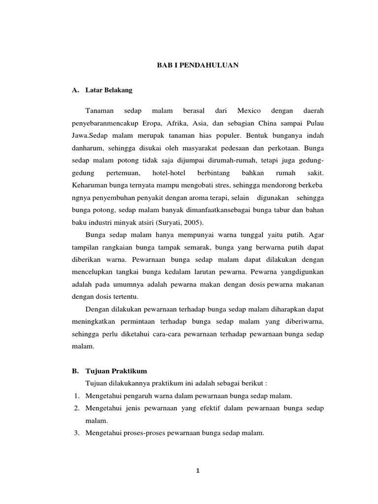 Pemberian Pewarna Terhadap Bunga