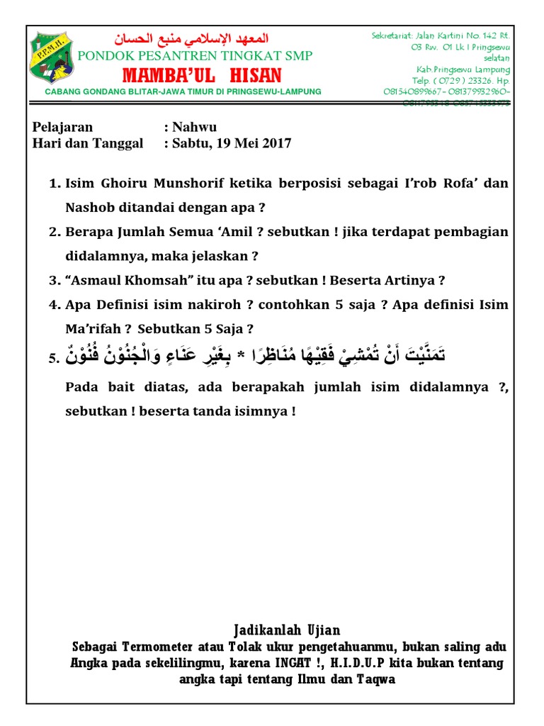 Kumpulan Soal Nahwu Pdf Download File Guru