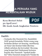 Perkara-Perkara Yang Membatalkan Wuduk