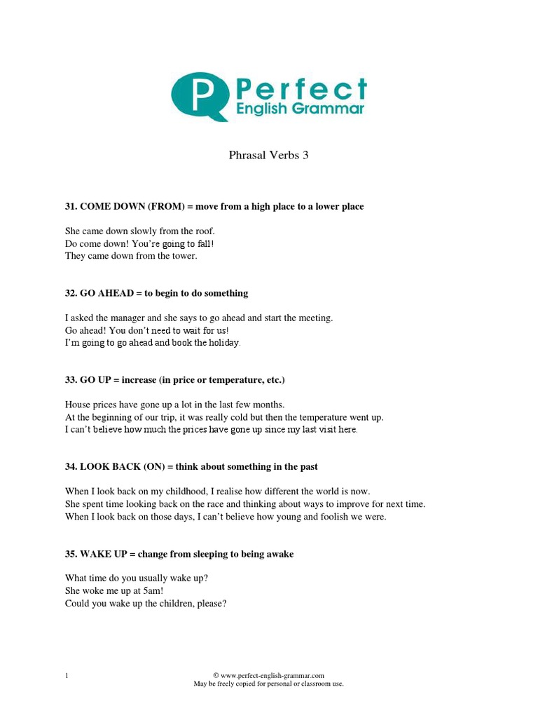 Phrasal Verbs 3 | PDF | Language Arts & Discipline | Art