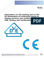 Information On CE Marking and On The EC Declaration of Conformity Based On Testing Services and Certificates of The VDE Testing and Certification Institute