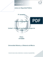 Unidad 1. Origen de Legalidad y Concepto de Cultura