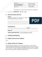 Formato 02 Para Anteproyectos Práctica Empresarial IE