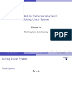 Introduction To Numerical Analysis II: Solving Linear System